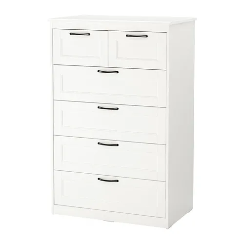 SONGESAND - 抽屜櫃/6抽, 白色, 82x126 公分 | IKEA 線上購物 - PE658941_S4