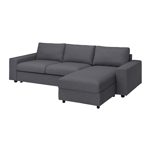 VIMLE cover 3-seat sofa-bed w chaise lng