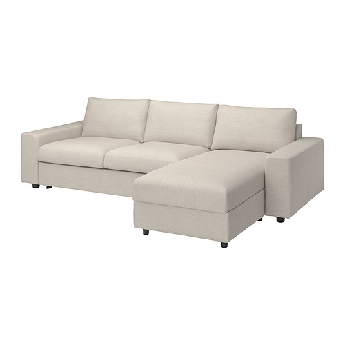VIMLE - cover 3-seat sofa-bed w chaise lng, with wide armrests Gunnared/beige | IKEA Taiwan Online - PE801646_S4
