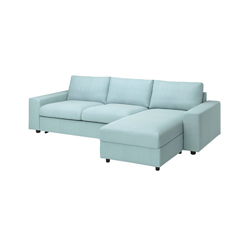 VIMLE - 附躺椅三人座沙發床椅套, 有寬敞扶手/Saxemara 淺藍色 | IKEA 線上購物 - PE801652_S4
