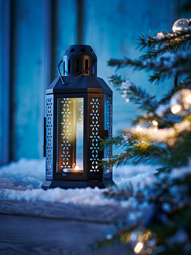 ENRUM lantern for tealight, in/outdoor