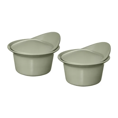 FÄRGKLAR - oven/serving dish with lid, matt light green, 0.2 l | IKEA Taiwan Online - PE885274_S4