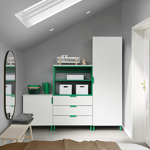 PLATSA wardrobe with 2 doors+3 drawers