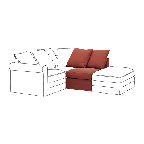 GRÖNLID - 單人座沙發布套, Ljungen 淺紅色 | IKEA 線上購物 - PE780038_S4