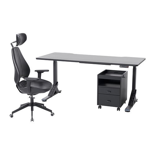 UPPSPEL/GRUPPSPEL 書桌，椅子/抽屜組