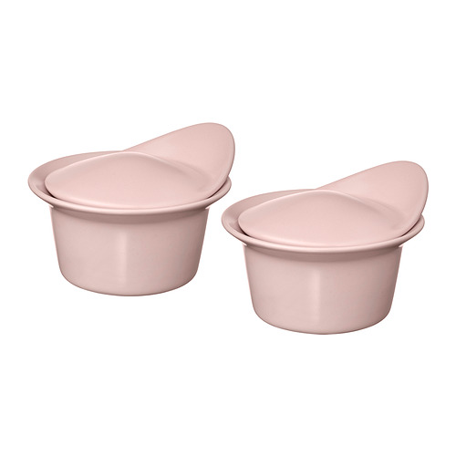 FÄRGKLAR - oven/serving dish with lid, matt light pink, 0.2 l | IKEA Taiwan Online - PE885265_S4