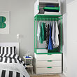 PLATSA wardrobe with 2 doors+3 drawers