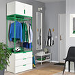 PLATSA wardrobe with 2 doors+3 drawers