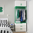 PLATSA wardrobe with 2 doors+3 drawers
