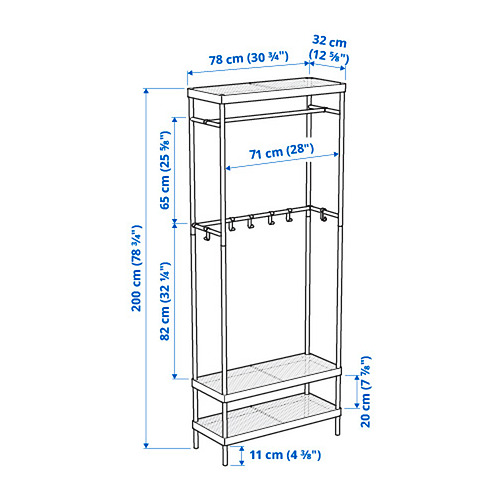 MACKAPÄR coat rack with shoe storage unit