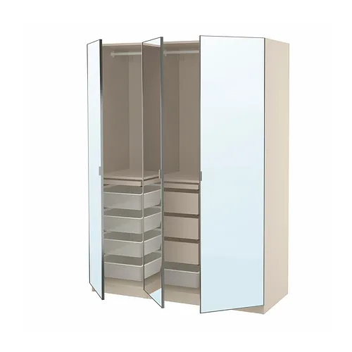 PAX/ÅHEIM - 衣櫃/衣櫥組合, 灰米色/鏡面, 150x60x201 公分 | IKEA 線上購物 - PE885378_S4