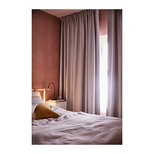 MAJGULL - room darkening curtains, 1 pair, light grey | IKEA Taiwan Online - PH152332_S4
