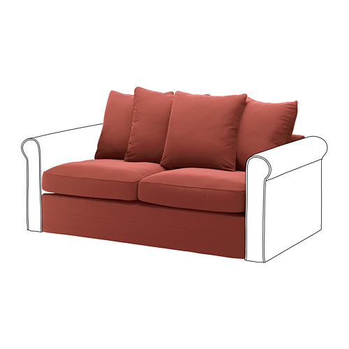 GRÖNLID - cover for 2-seat sofa-bed section, Ljungen light red | IKEA Taiwan Online - PE780151_S4