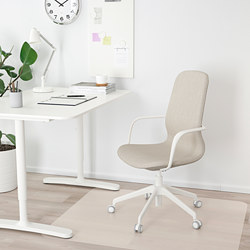 LÅNGFJÄLL - office chair with armrests, Gunnared light brown-pink/white | IKEA Taiwan Online - PE735455_S3