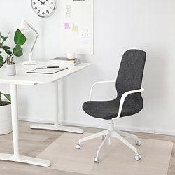 LÅNGFJÄLL - office chair with armrests, Gunnared light brown-pink/white | IKEA Taiwan Online - PE735455_S3