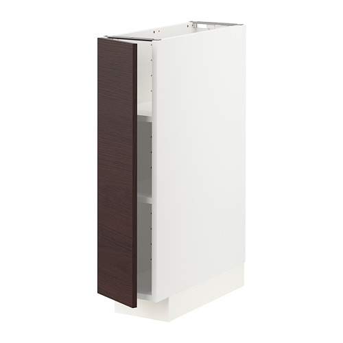 METOD - base cabinet with shelves, white Askersund/dark brown ash effect | IKEA Taiwan Online - PE780204_S4
