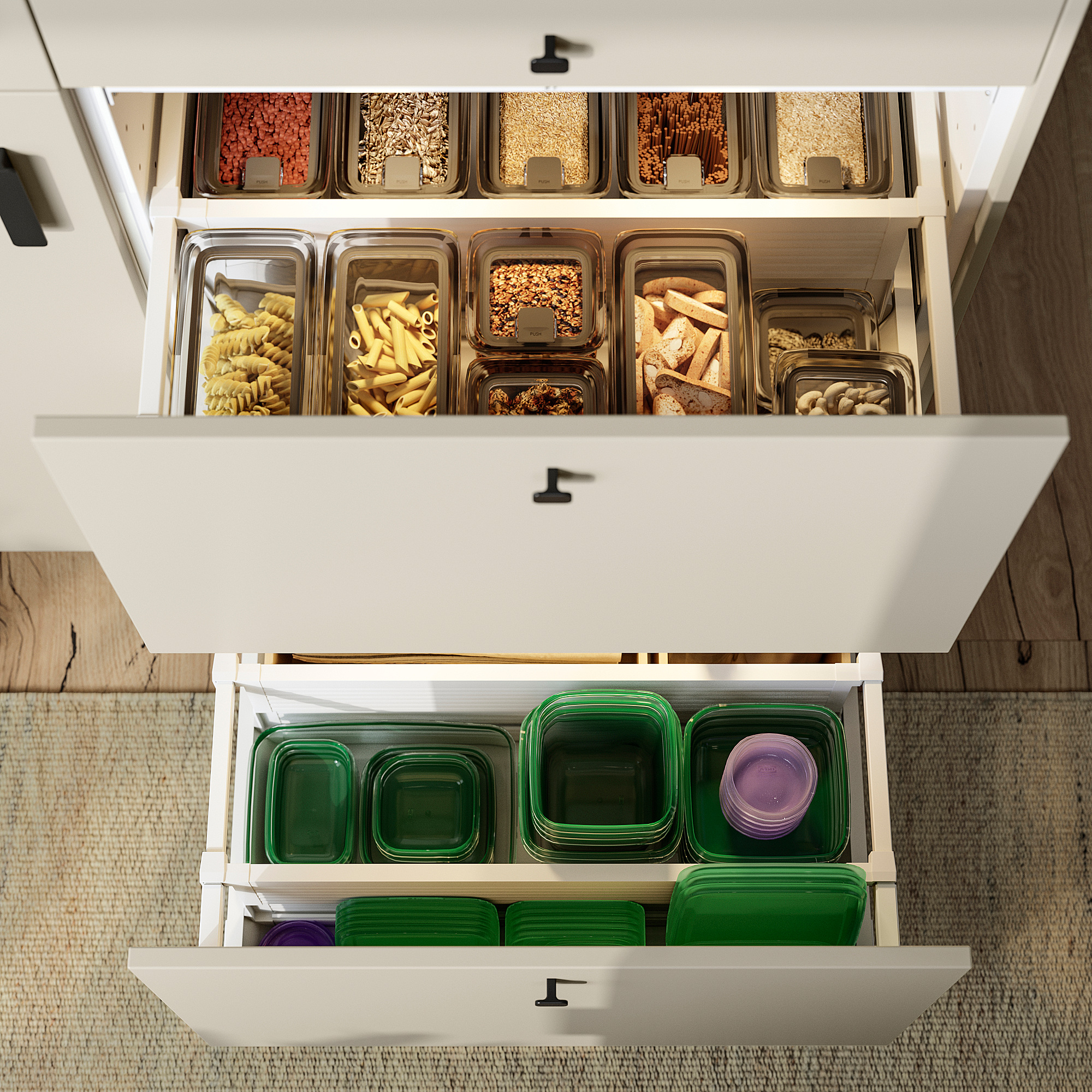 KORALLVIPPA dry food jar with lid, set of 6
