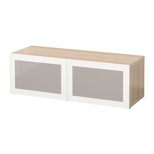 BESTÅ - shelf unit with glass doors, white stained oak effect/Glassvik white/frosted glass | IKEA Taiwan Online - PE537346_S4