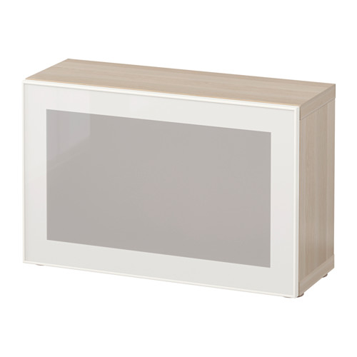 BESTÅ - 層架組附玻璃門板, 染白橡木紋/Glassvik 白色/霧面玻璃 | IKEA 線上購物 - PE537362_S4