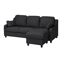 VINLIDEN - cover for 3-seat sofa, Hakebo dark grey | IKEA Taiwan Online - PE780253_S3