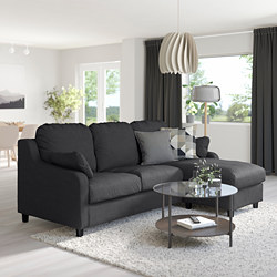 VINLIDEN - 3-seat sofa with chaise longue, Hakebo light turquoise | IKEA Taiwan Online - PE794370_S3
