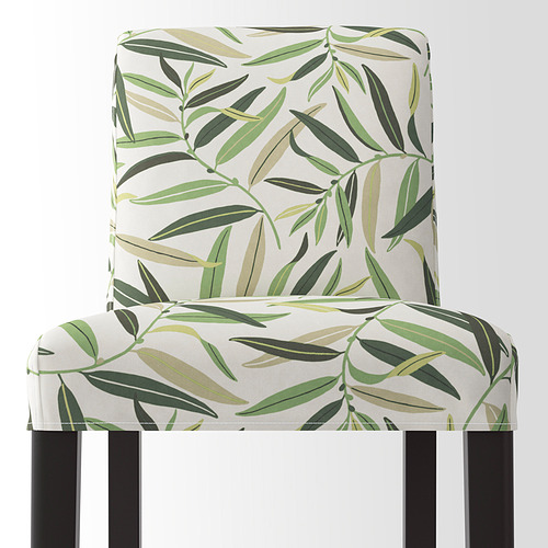 BERGMUND - bar stool with backrest, black/Fågelfors multicolour | IKEA Taiwan Online - PE846386_S4