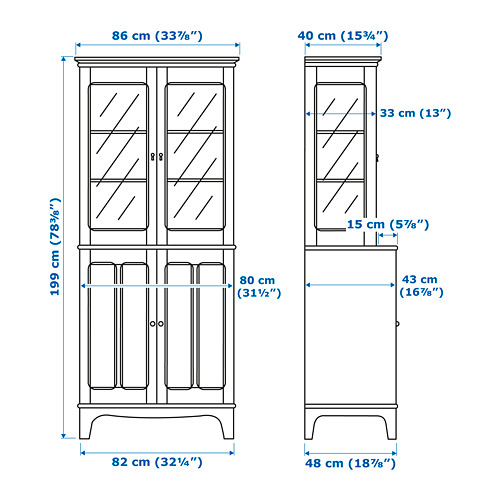 LOMMARP - 玻璃門櫃, 深藍綠色 | IKEA 線上購物 - PE747481_S4