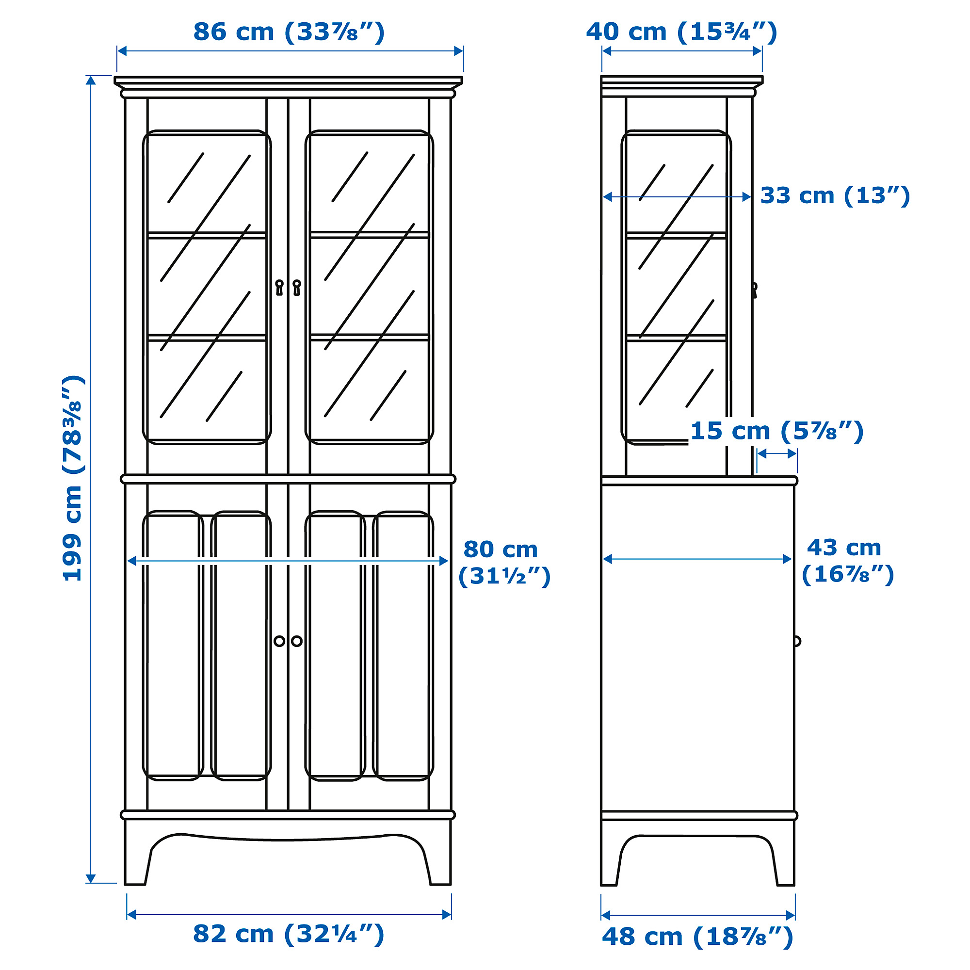 LOMMARP cabinet with glass doors