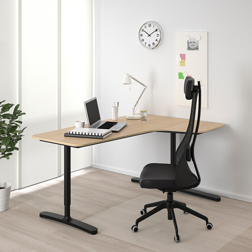 BEKANT - 轉角書桌/工作桌 右側, 實木貼皮, 染白橡木/黑色 | IKEA 線上購物 - PE722210_S4