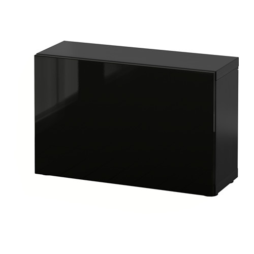 BESTÅ - 附門片層架組, 黑棕色/Selsviken 高亮面/黑色 | IKEA 線上購物 - PE537207_S4