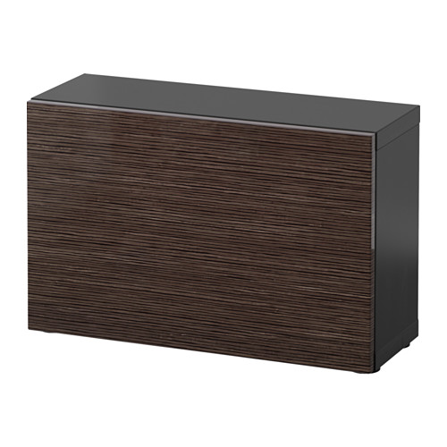 BESTÅ - shelf unit with door, black-brown/Selsviken high-gloss/brown | IKEA Taiwan Online - PE537208_S4