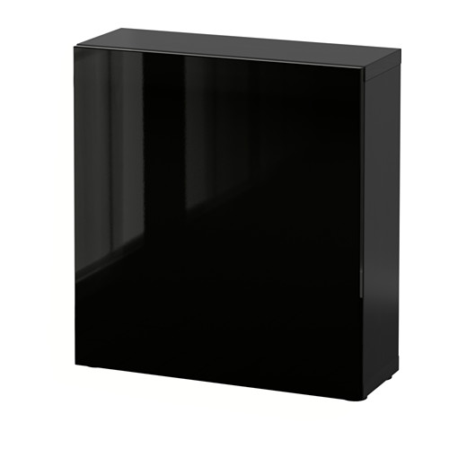 BESTÅ - shelf unit with door, black-brown/Selsviken high-gloss/black | IKEA Taiwan Online - PE537218_S4