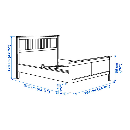 HEMNES - bed frame, white stain/Lönset | IKEA Taiwan Online - PE747511_S4
