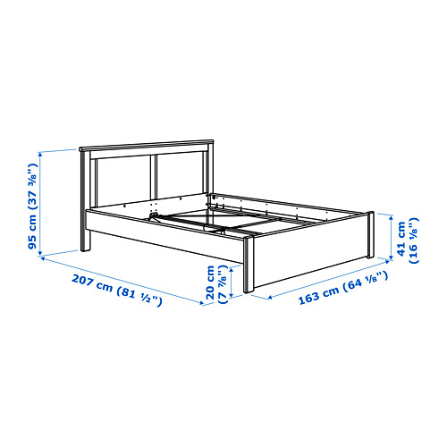 SONGESAND - 雙人床框, 棕色, 附LÖNSET床底板條 | IKEA 線上購物 - PE747518_S4