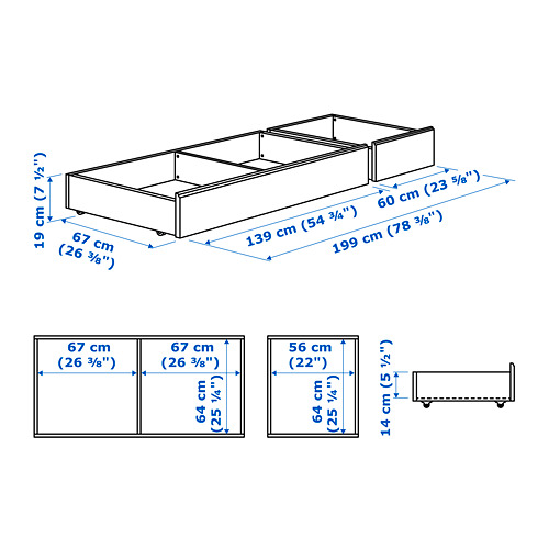 SONGESAND bed storage box, set of 2