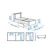SONGESAND bed frame with 2 storage boxes