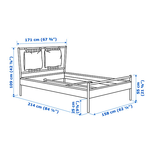 BJÖRKSNÄS - 雙人床框, 樺木, 附LURÖY床底板條 | IKEA 線上購物 - PE747548_S4
