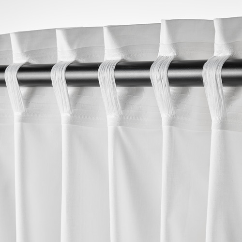 MOALISA - curtains, 1 pair, white/black | IKEA Taiwan Online - PE802263_S4