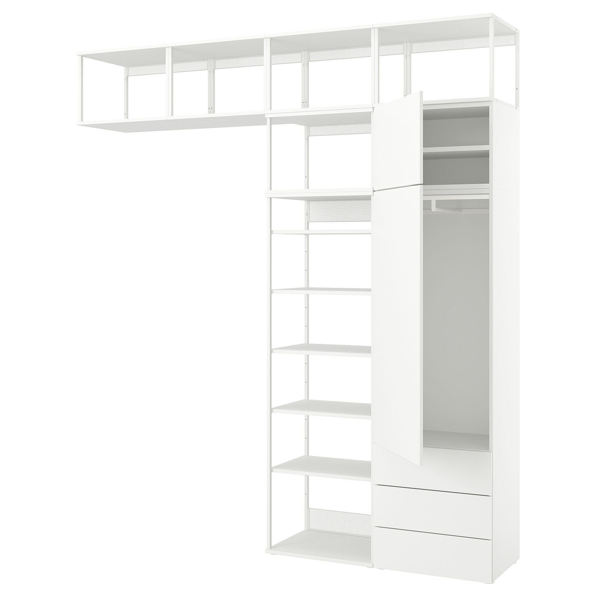 PLATSA wardrobe with 2 doors+3 drawers