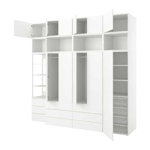 PLATSA wardrobe with 11 doors+9 drawers