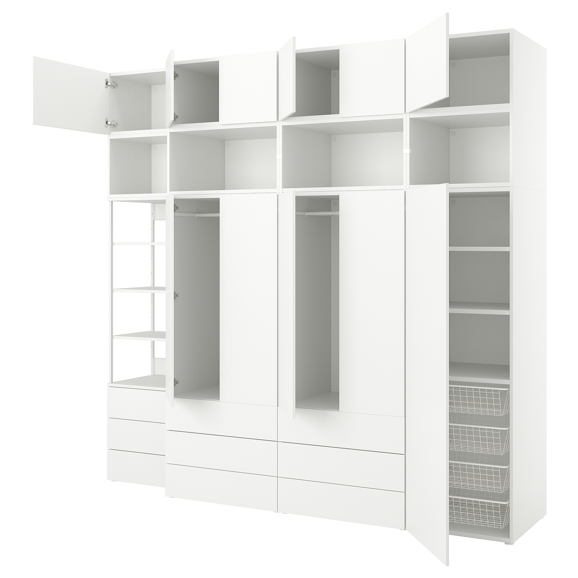 PLATSA wardrobe with 11 doors+9 drawers