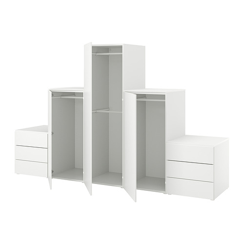 PLATSA wardrobe with 3 doors+6 drawers
