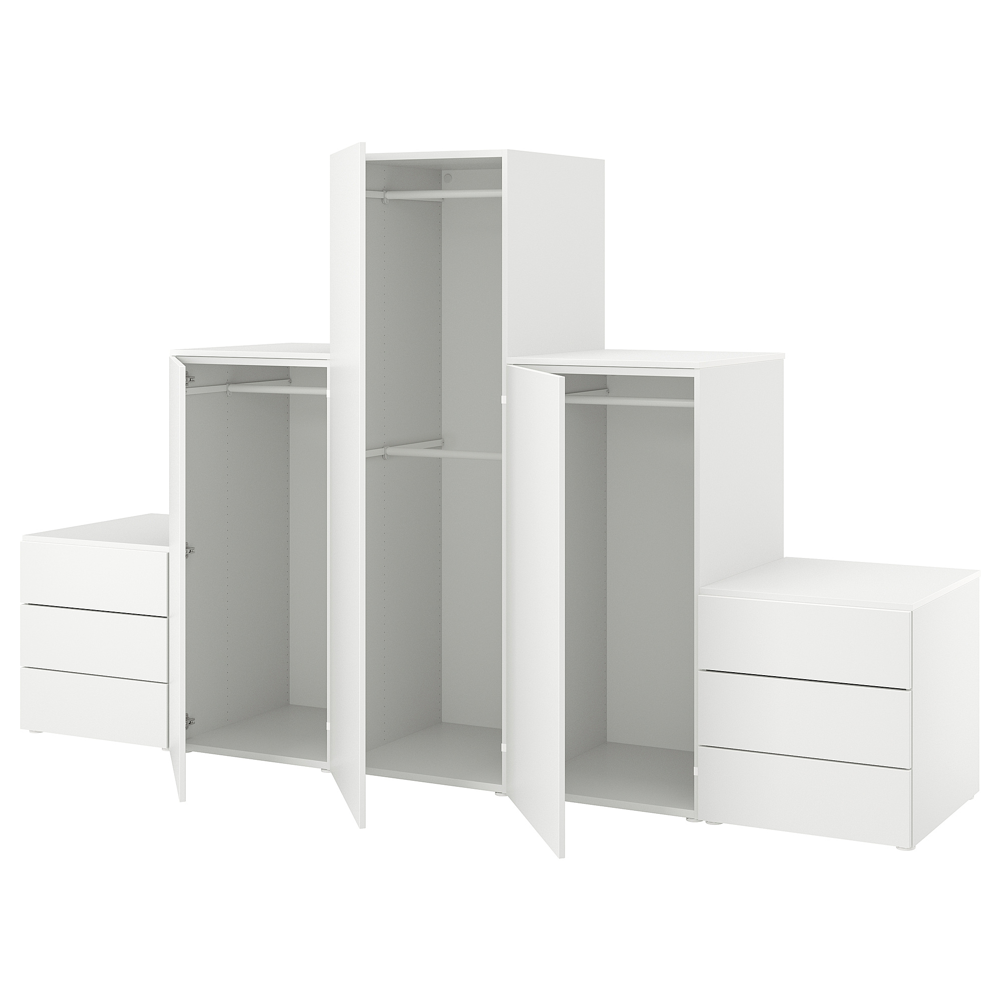 PLATSA wardrobe with 3 doors+6 drawers