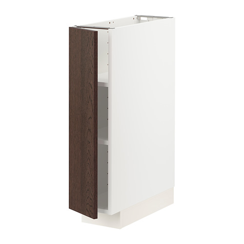 METOD - base cabinet with shelves, white/Sinarp brown | IKEA Taiwan Online - PE802290_S4