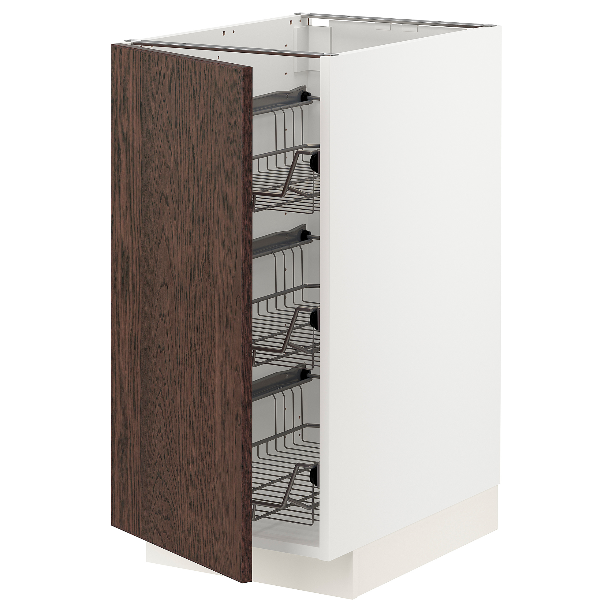 METOD base cabinet with wire baskets