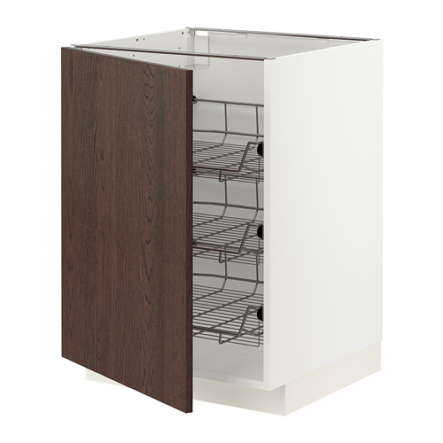 METOD - base cabinet with wire baskets, white/Sinarp brown | IKEA Taiwan Online - PE802312_S4