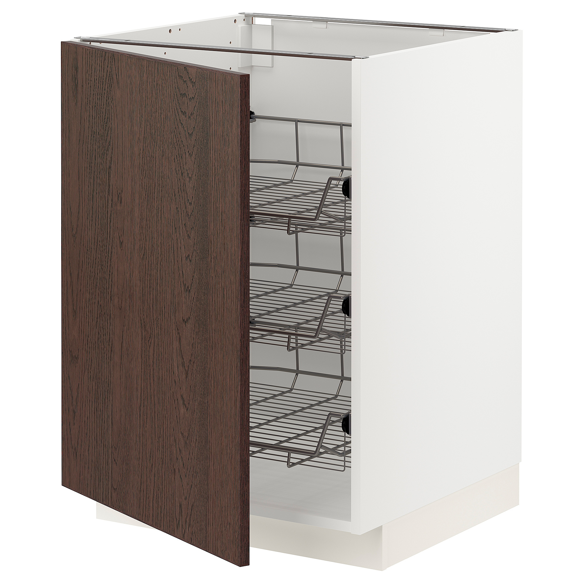 METOD base cabinet with wire baskets