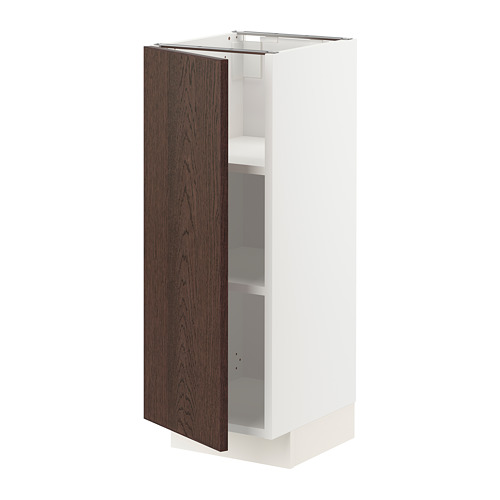 METOD - base cabinet with shelves, white/Sinarp brown | IKEA Taiwan Online - PE802296_S4