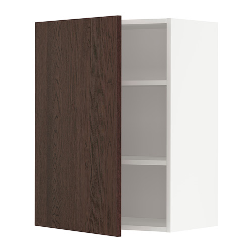 METOD - wall cabinet with shelves, white/Sinarp brown | IKEA Taiwan Online - PE802454_S4