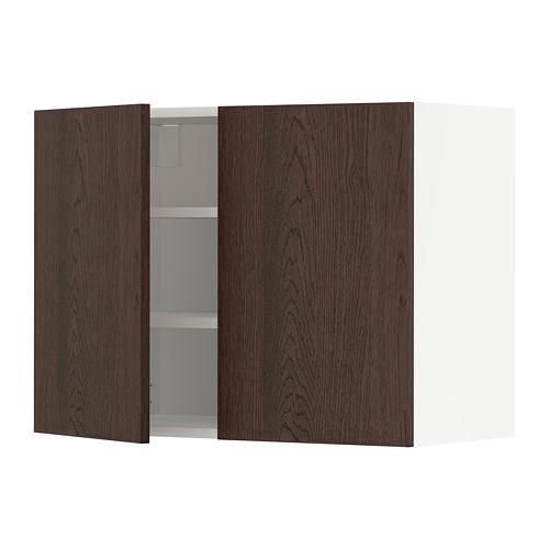 METOD wall cabinet with shelves/2 doors